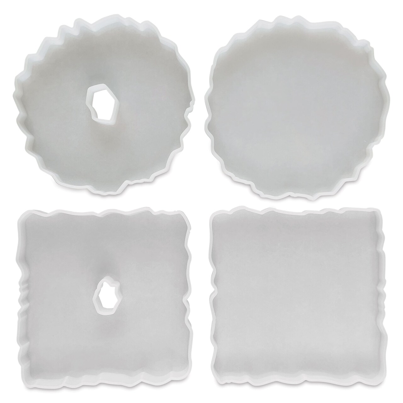 Jewelry Made By Me Coaster Silicone Molds - Pkg of 4, Geode Coasters
